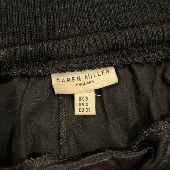 Karen Millen Satin and Crepe Pants Silky Black Tie Ankle Flowy Soft Waist Size 4 - Picture 7 of 14